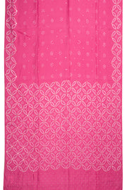 Pink Bandhani Mulberry Silk Saree With Mirror and Zari Embroidery 10073069