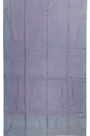 Grey Mulberry Silk Saree With Contrast Blouse 10073072