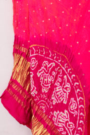 Peach Bandhani Gajji Silk with Lagdi patta Dupatta 10073110