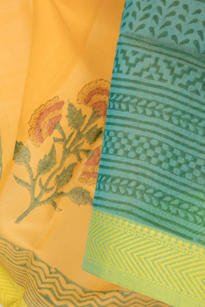 Yellow Handloom Maheshwari Silk Cotton Dupatta 10062938
