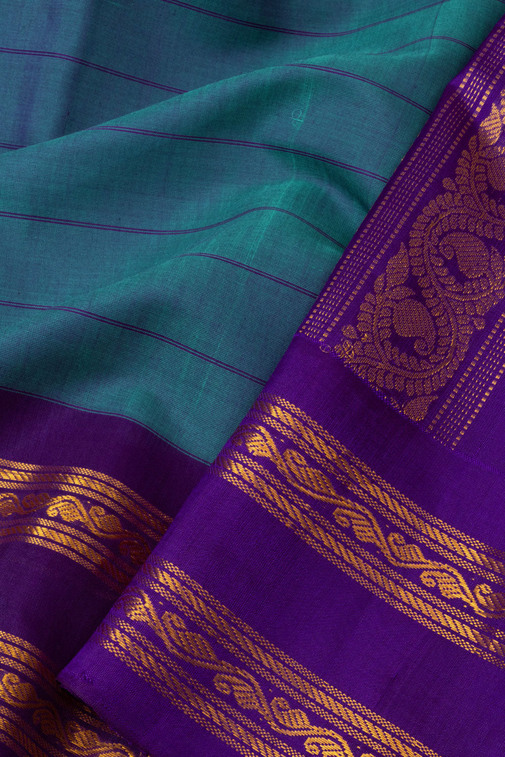 Blue Gadwal Silk Cotton Saree - Avishya