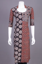 Brown Ajrakh Printed Cotton Kurta 10069402 - Avishya