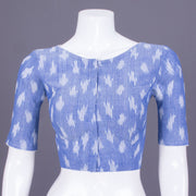 Blue Ikat Cotton Blouse 10069573 - Avishya