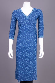Indigo Dyed & Embroidered Dabu Printed Cotton Kurta 10069001 - Avishya