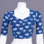 Blue Indigo Handblock Printed Cotton Blouse Without Lining 10069518 - Avishya