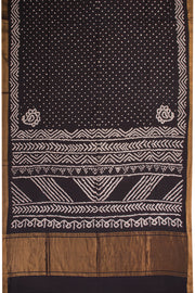 Black Bandhani Mangalgiri Cotton Saree 10071103