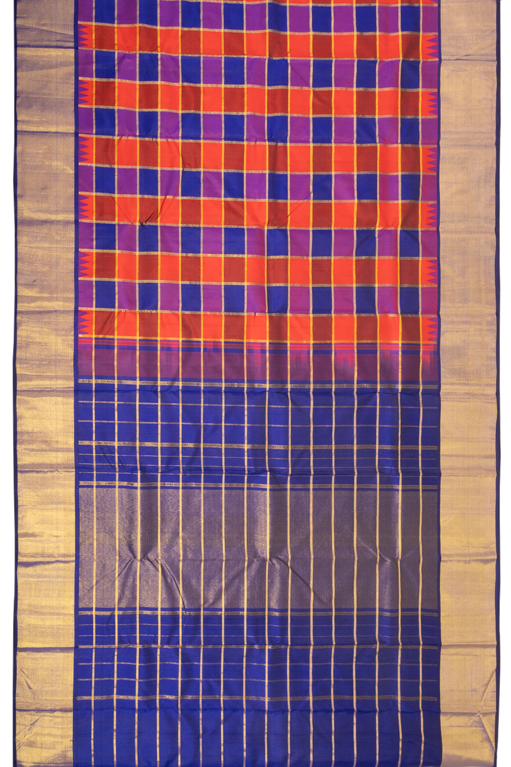 Multicolour Handloom Kanjivaram silk saree 10069152 - Avishya