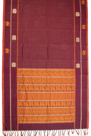 Maroon Kanchi Cotton Saree 10068669 - Avishya
