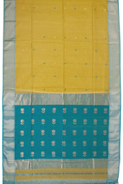 Yellow Handloom Maheshwari Silk Cotton Saree 10068875 - Avishya