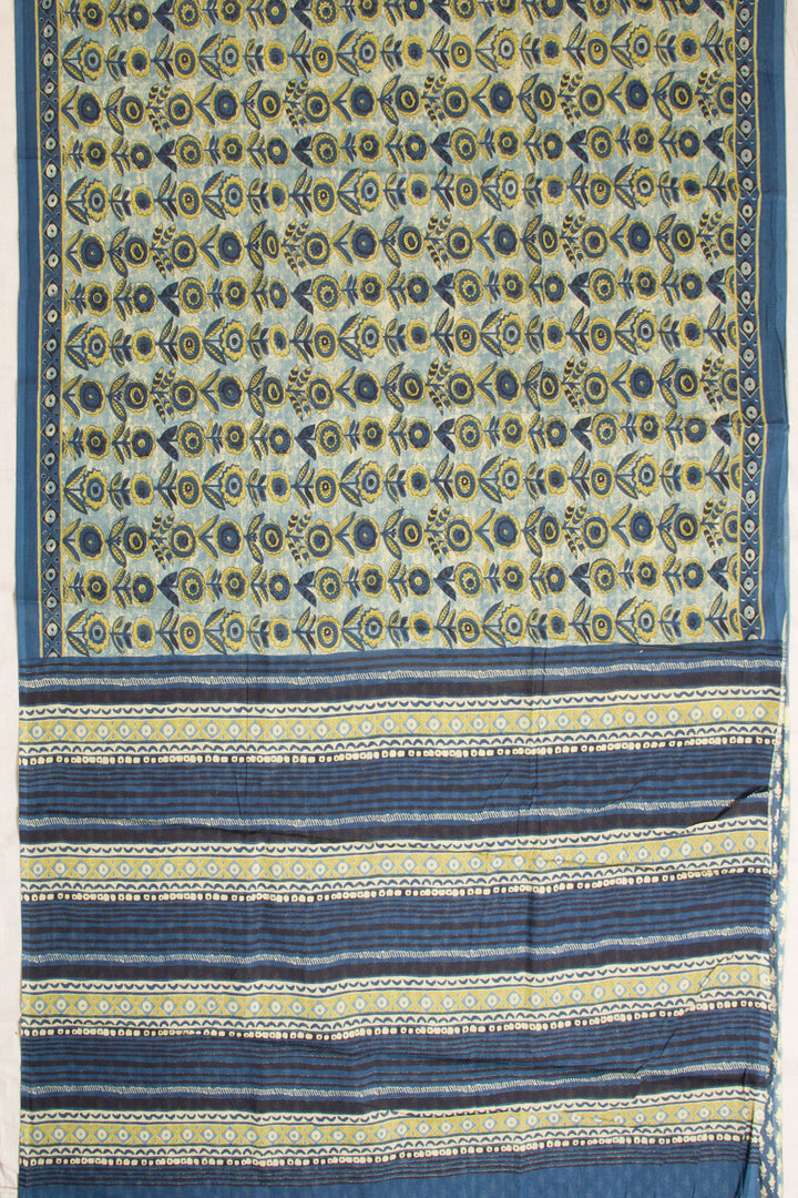Blue Vanaspathi Printed Mulmul Cotton Saree 10069094 - Avishya