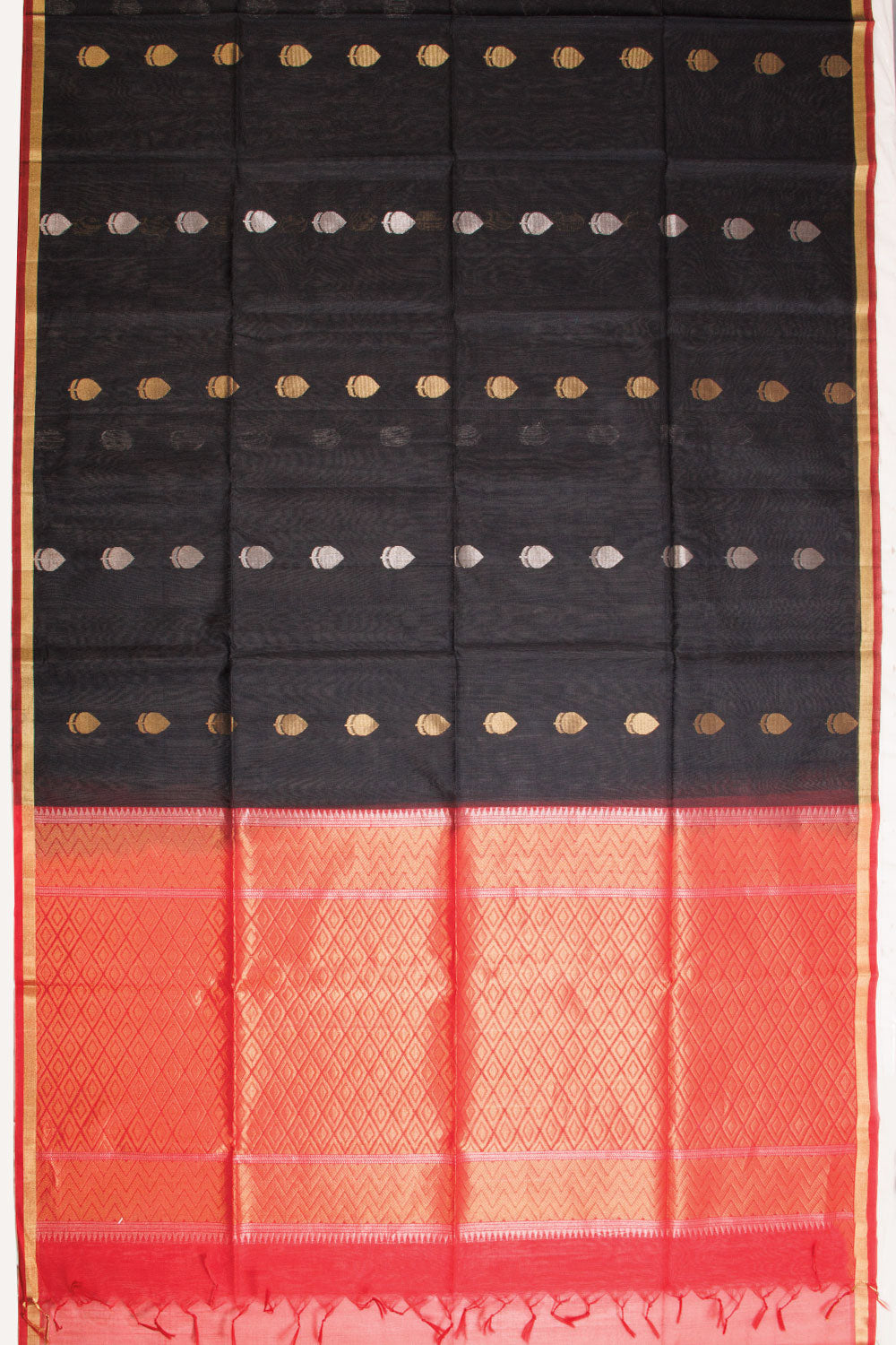 Black Handloom Kovai Silk Cotton Saree 10069041 - Avishya