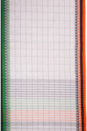 White Handloom Dhaniakhali Cotton Saree - Avishya