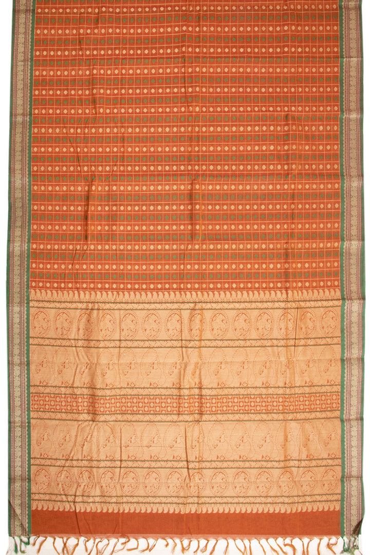 Brown Kanchi Cotton Saree 10068670 - Avishya