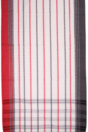 White Handloom Dhaniakhali Cotton Saree - Avishya