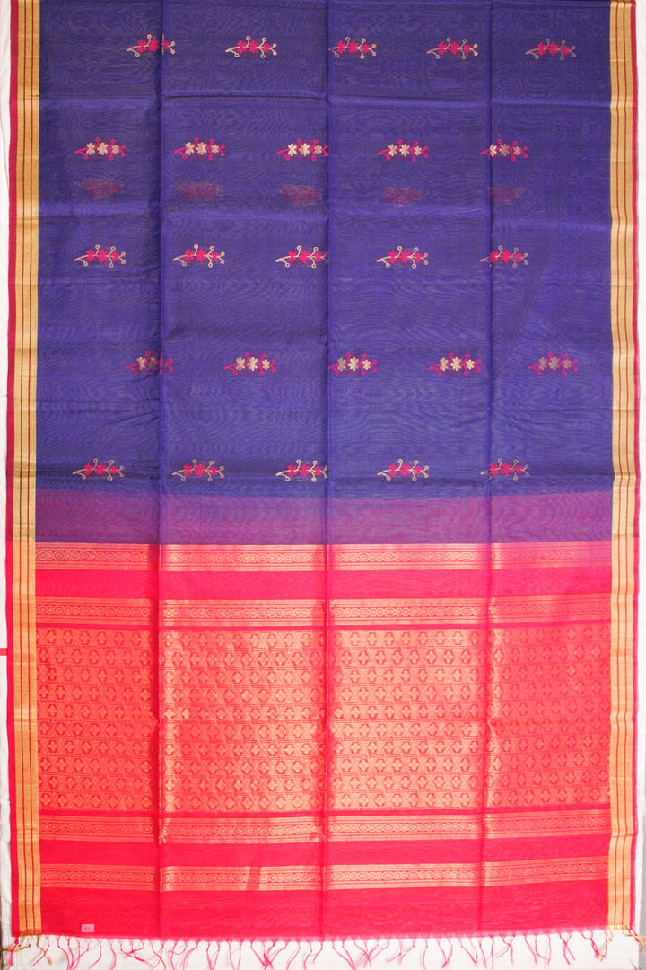 Blue Handloom Kovai Silk Cotton Saree 10069029 - Avishya