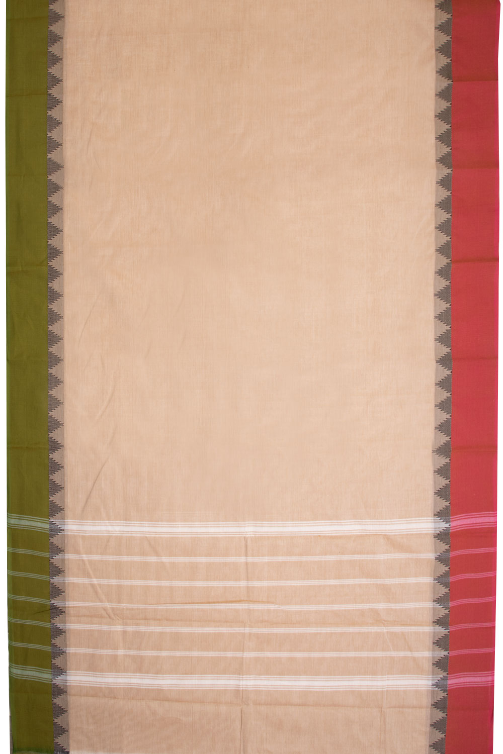 Beige Handloom Chettinad Cotton Saree 10070075 - Avishya