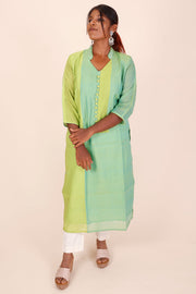 Electric Blue Andhra cotton kurta 10070687