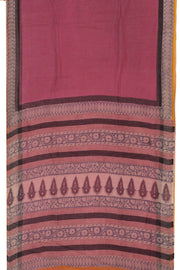 Red Hand Block Print Kota Cotton Saree 10074154