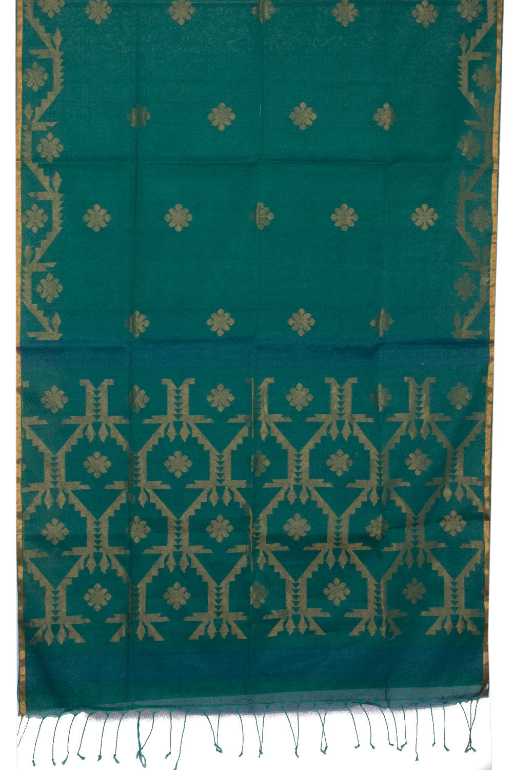Blue Handloom Jamdani Silk Cotton Saree - Avishya