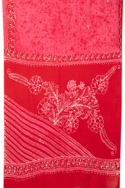 Hot Pink Batik Printed Muslin Silk saree - Avishya