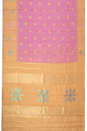 Kanjivaram Vegan Viscose Silk Pink Sherbet Color Jute Style Finish 10075600