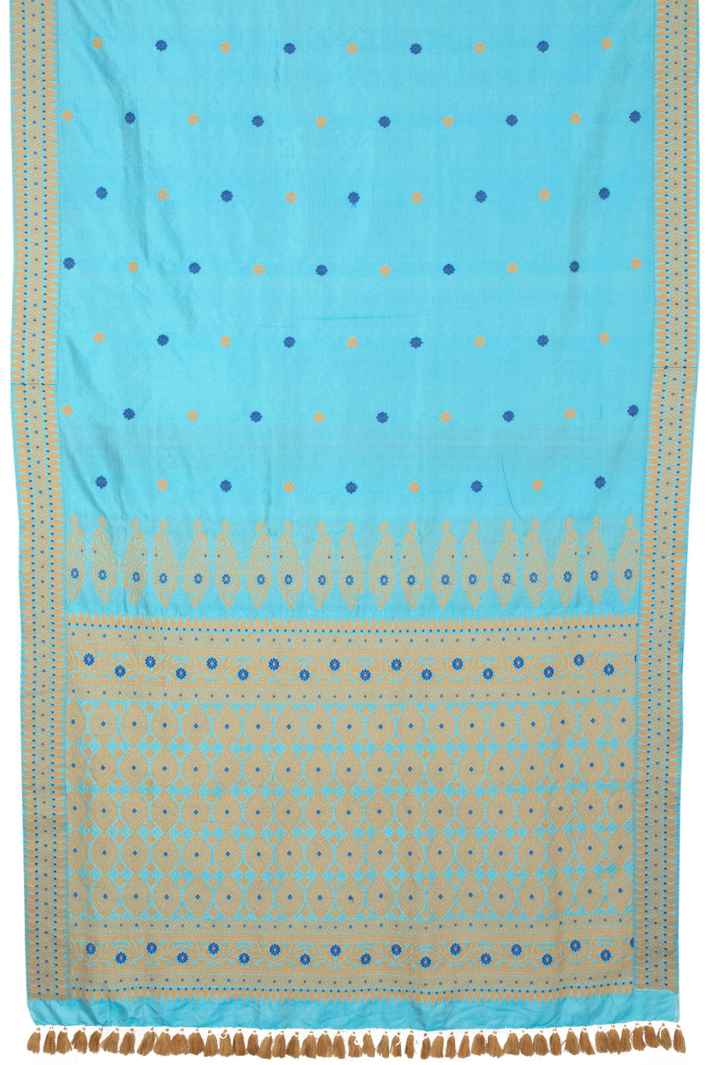 Light Blue Handloom Assam Silk Saree - Avishya