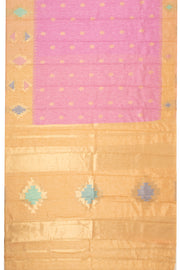 Kanjivaram Vegan Viscose Silk Pink Color Jute Style Finish 10075595