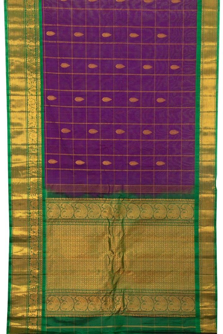 Purple Gadwal Silk Cotton Saree - Avishya
