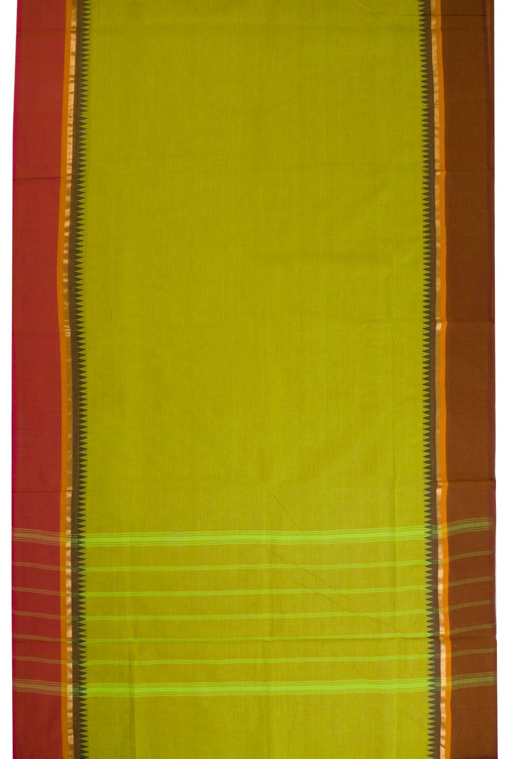 Green Handwoven Kanchi Cotton Saree 10068725 - Avishya