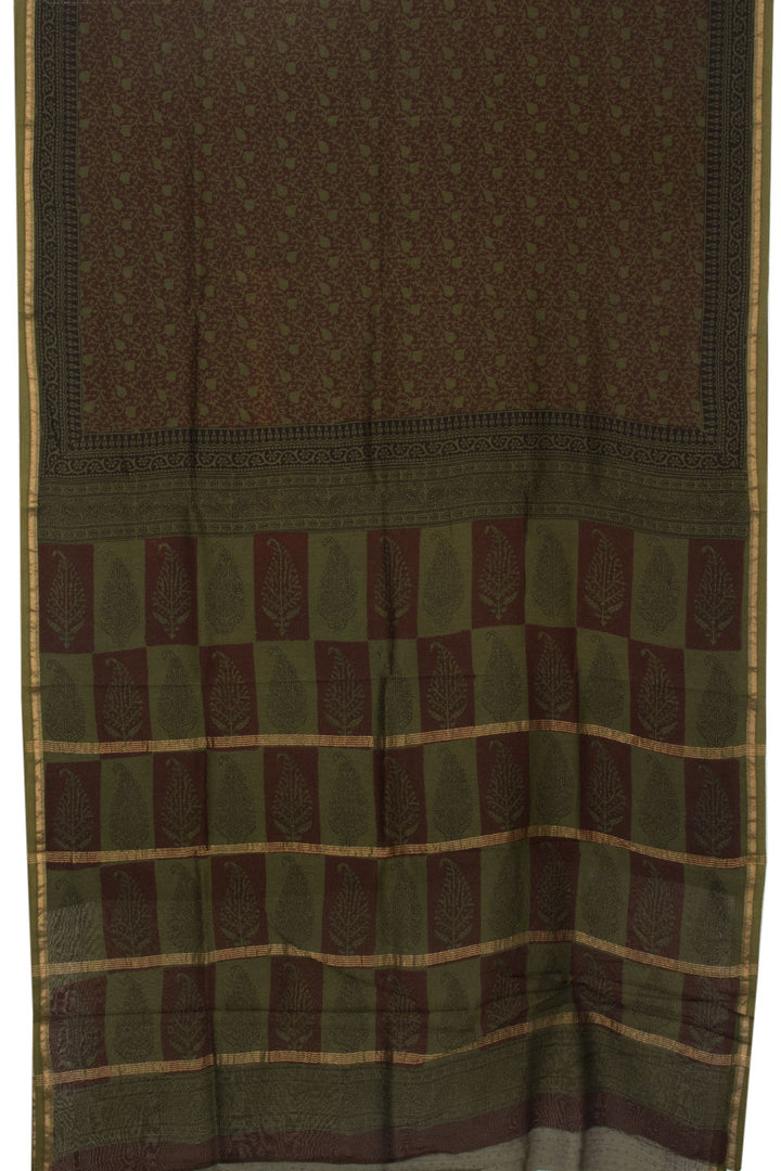 Maroon Bagh Printed Silk Cotton Saree - Avishya