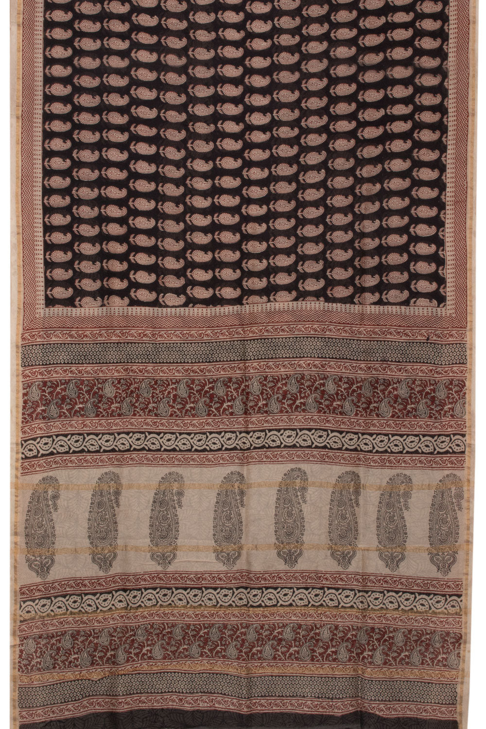 Black Bagh Printed Silk Cotton Saree - Avishya