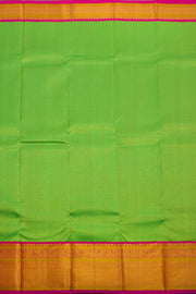 Parrot Green Pure Zari Korvai  Kanjivaram Silk Saree 10062469