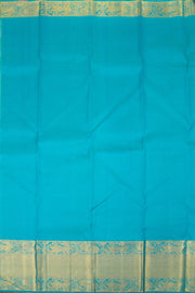 Topaz Blue Pure Zari Bridal Kanjivaram Silk Saree 10063064