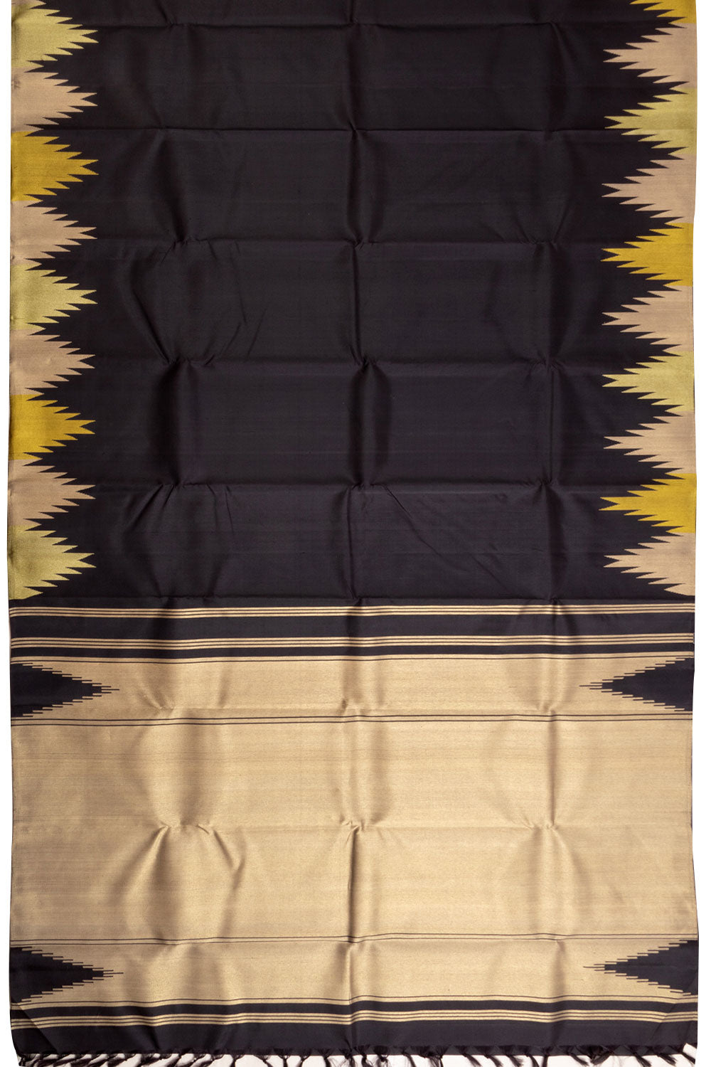 Black Handloom Kanjivaram Silk Saree 10069170