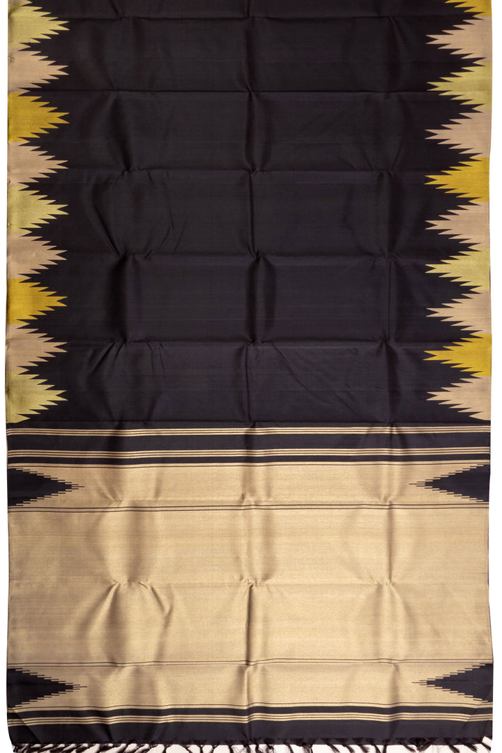 Black Handloom Kanjivaram Silk Saree 10069170