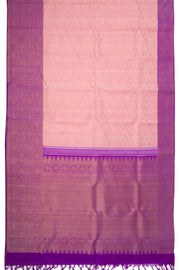 Misty Rose Pink Bridal Korvai Kanjivaram Pure Zari Silk Saree 10073938