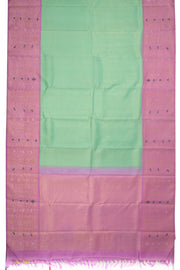 Caribbean Green Korvai Bridal Kanjivaram Pure Zari Silk Saree 10073954