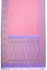 Cherry Blossom Pink Korvai Bridal Kanjivaram Pure Zari Silk Saree 10073955