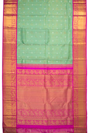 Mint Green Korvai Bridal Kanjivaram Pure Zari Silk Saree 10073965