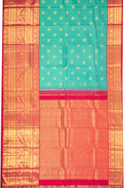 Riptide Green Korvai Vaira Oosi Bridal Kanjivaram Pure Zari Silk Saree 10074743