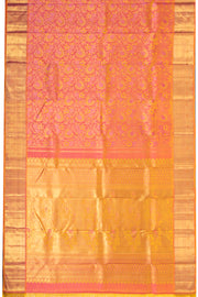 Salmon Orange Monotone Bridal Kanjivaram Tissue Silk Saree 10074746