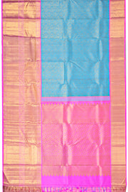Chlorine Blue Korvai Bridal Kanjivaram Pure Zari Silk Saree 10074745