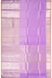 Plum Lavender Monotone Bridal Kanjivaram Pure Silk Silver Zari Saree 10074750