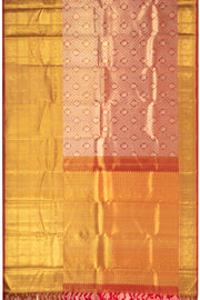 Rust Brown Bridal Kanjivaram Pure Silk with Silver Zari Saree 10074760