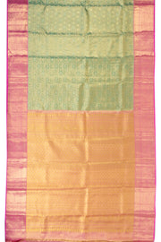Green Kanjivaram Pure Silk Saree with Contrast Pallu  10074796