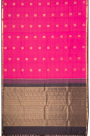  Electric Pink Kanjivaram Silk Saree 10075617