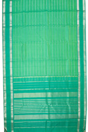  Bluey Green Korvai Kanjivaram Silk Saree 10075628