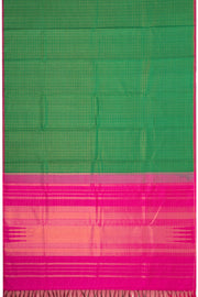 Tropical Rainforest Kanjivaram Silk Saree with Checks Design 10075634