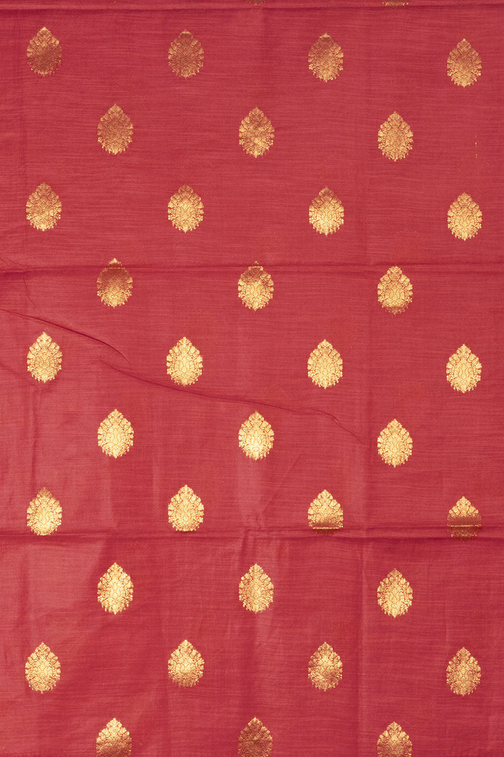 Red 3 Piece Banarasi Silk Cotton Salwar Suit Material - Avishya