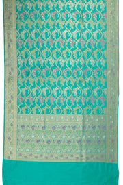Blue Handloom Banarasi Meenakari Katan Silk Saree 10074265